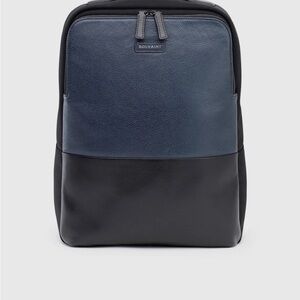 Giles Minimalist Backpack — Graphite Blue & Black